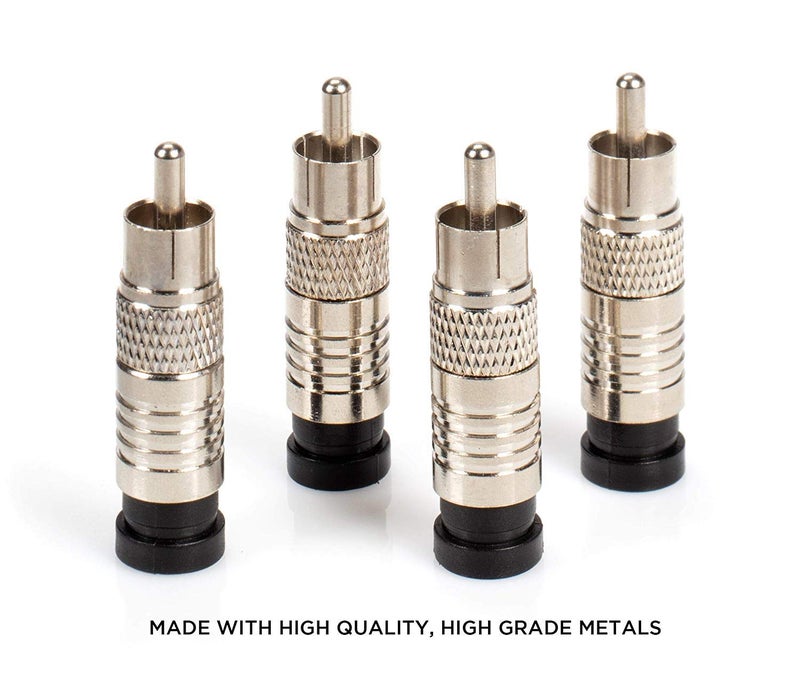 THE CIMPLE CO RCA Compression Connectors - Pack of 25 - RG-6 Coaxial Cable - Universal Male Connectors for RCA, Subwoofer, Composite, Component and Similar Cables - Image 2